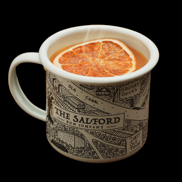 Salford Rum White Map Design Enamel Mug